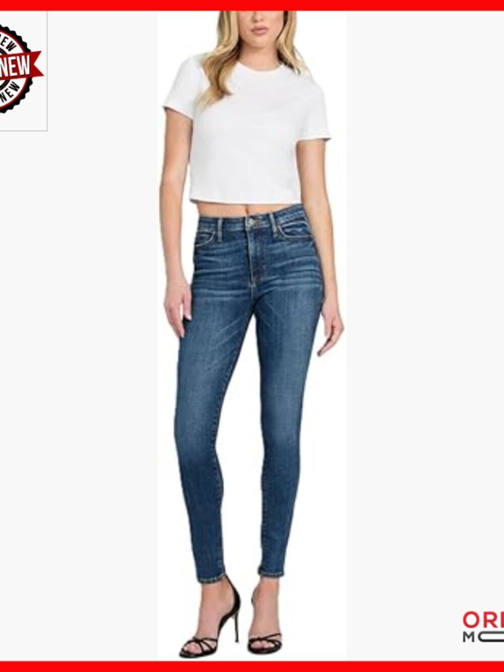 High Rise Skinny Jeans, 74% Cotton 23% Recycled Polyester, 10" Front Rise